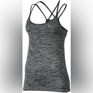 Nike Dri-FIT Racerback Criss Cross Strappy Running Tank Top Gray Women’s Medium